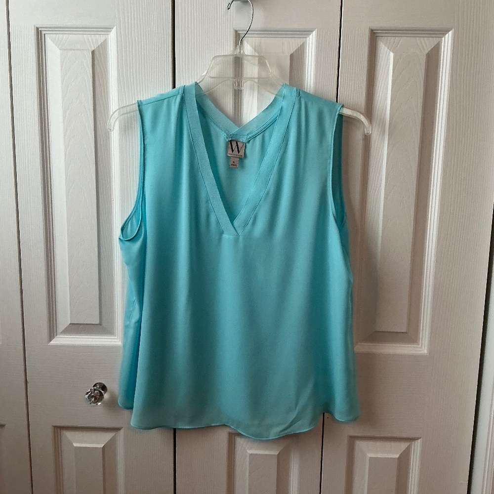 Worthington Womens V Neck Sleeveless Blouse